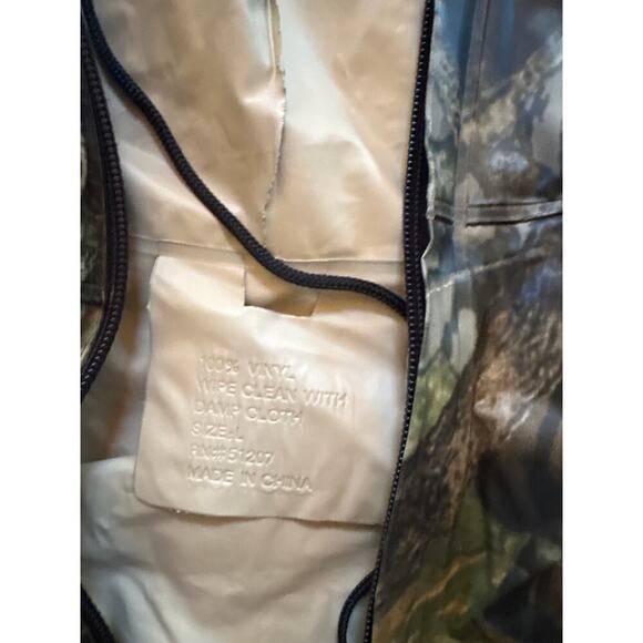 Camo Vinyl Pullover Jacket Hoodie L RN 513207 Waterproof Hunting Layer - Picture 2 of 3